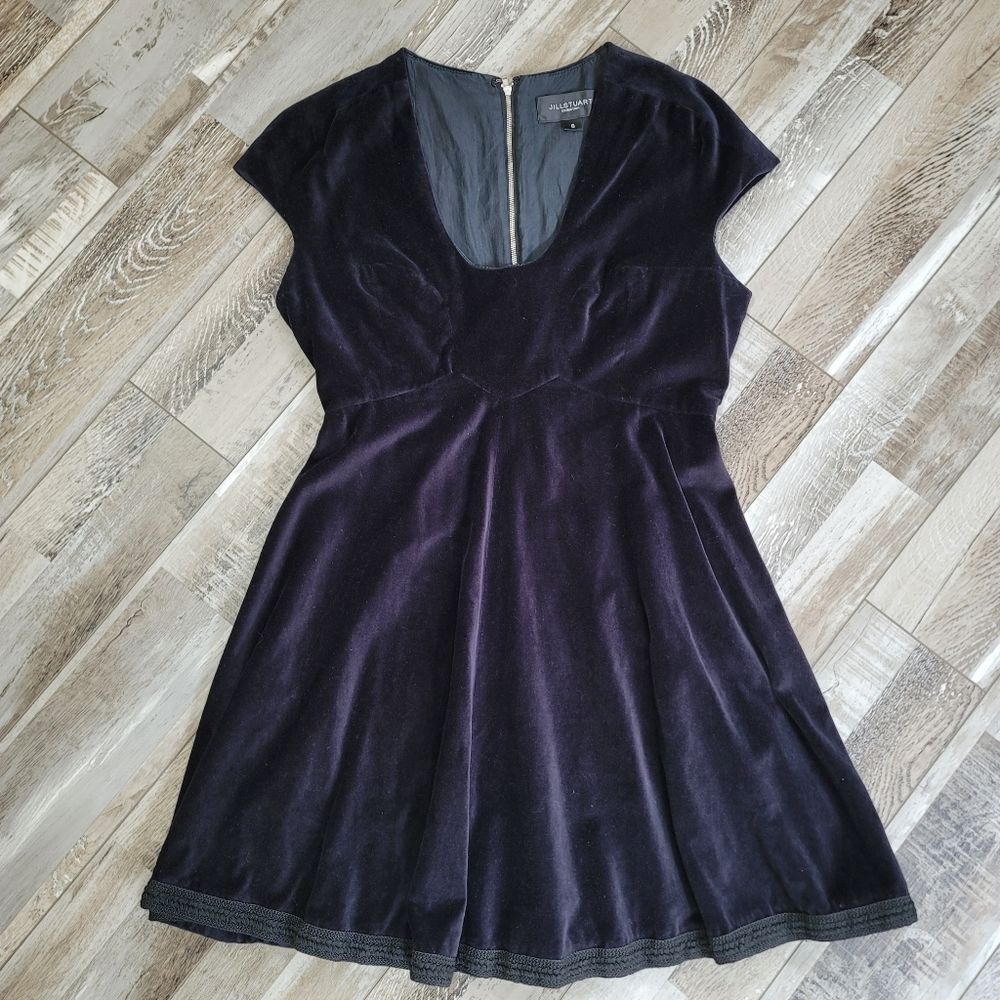 Jill Stuart Black Velvet Mini Dress Size 8